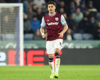West Ham United 'dan Konstantinos Mavropanos Premier Lig karşılaşmasında Leicester City ile West Ham United King Power Stadyumu, Leicester, İngiltere, 3 Aralık 2024