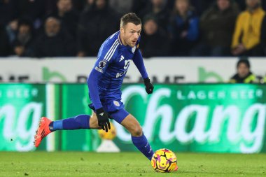 Leicester City 'den Jamie Vardy, 3 Aralık 2024' te King Power Stadyumu 'nda Leicester City ile West Ham United arasında oynanan Premier League maçında topu ileri taşıyor.