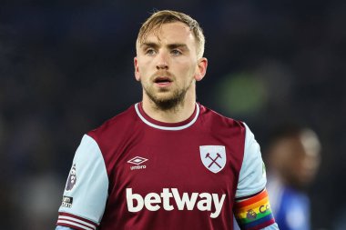 West Ham United 'dan Jarrod Bowen Premier Lig karşılaşmasında Leicester City, West Ham United' a karşı King Power Stadyumu, Leicester, İngiltere, 3 Aralık 2024