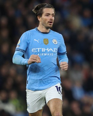 Manchester City - Nottingham Forest Premier League maçı sırasında Manchester City maçında Jack Grealish Etihad Stadyumu, Manchester, İngiltere, 4 Aralık 2024