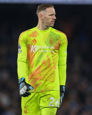 Nottingham Ormanı 'ndan Matz Sels Premier League maçı sırasında Manchester City, Etihad Stadyumu' nda Nottingham Ormanı 'na karşı 4 Aralık 2024