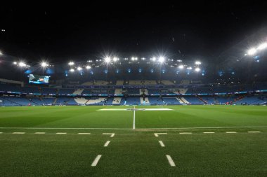 Etihad 'ın Premier Lig maçı sırasında Etihad' a genel bir bakış. Manchester City, Etihad Stadyumu 'nda Nottingham Forest' a karşı, 4 Aralık 2024