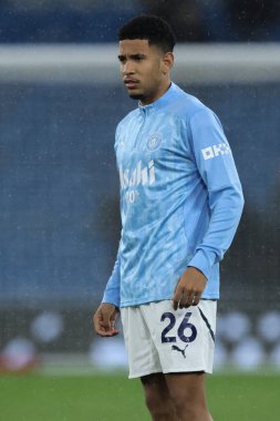 Manchester City 'den Savinho Premier League maçı sırasında Etihad Stadyumu' nda Nottingham Forest 'a karşı 4 Aralık 202' de oynanan ısınma maçında