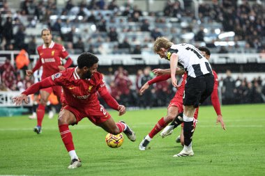 Newcastle United takımından Anthony Gordon, 4 Aralık 202 'de St. James' Park, Newcastle 'da oynanan Premier League karşılaşmasında Liverpool' a karşı 2-1 berabere kaldı.