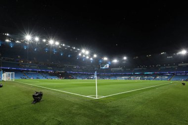 Etihad 'ın Premier Lig maçı sırasında Etihad' a genel bir bakış. Manchester City, Etihad Stadyumu 'nda Nottingham Forest' a karşı, 4 Aralık 2024