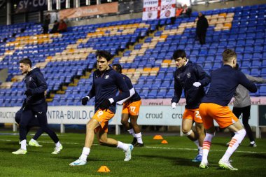 Blackpool 'dan Kyle Joseph, 4 Aralık 2024' te İngiltere 'nin Croud Meadow kentinde oynanan Sky Bet Ligi 1 maçı öncesinde oynanan ısınma maçında...