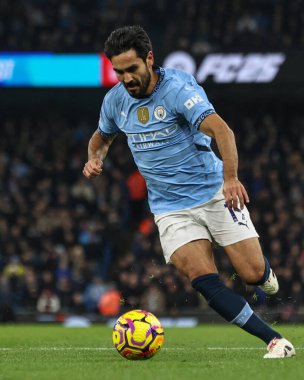 Manchester City ile Nottingham Forest arasındaki Premier League maçı sırasında Manchester City 'den lkay Gndoan, Etihad Stadyumu' nda, 4 Aralık 2024