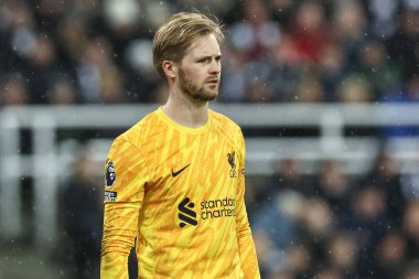 Liverpool 'dan Caoimhin Kelleher Premier Lig maçı sırasında St.James' Park, Newcastle, 4 Aralık 202 'de Liverpool' a karşı Newcastle United
