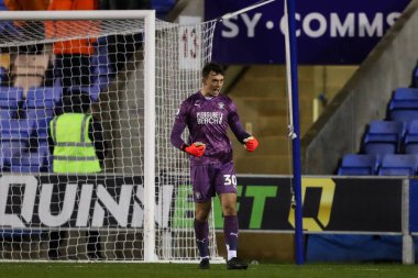 Blackpool takımından Harry Tyrer 4 Aralık 2024 'te Croud Meadow, Shrewsbury' de Shrewsbury Town 'a karşı Blackpool maçında
