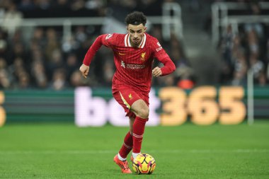 Liverpool 'dan Curtis Jones, 4 Aralık 202' de İngiltere 'nin Newcastle kentindeki St. James' Park 'ta oynanan Premier Lig maçı Newcastle United-Liverpool maçında topu aldı.