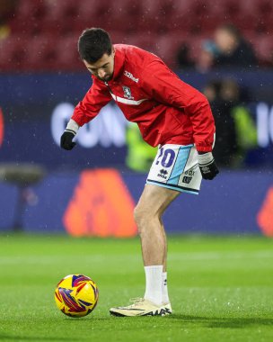 Middlesbrough 'dan Finn Azaz, 6 Aralık 2024' te Burnley ile Middlesbrough arasındaki maç öncesinde oynanan maç öncesi ısınma maçında...