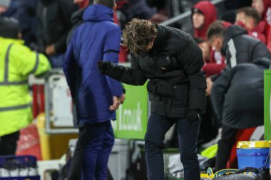 Brentford 'dan Thomas Frank Manager, 7 Aralık 2024' te Gtech Community Stadyumu 'nda oynanan Premier League maçı Brentford - Newcastle United maçında takımının 4-2 kazanmasını kutluyor.