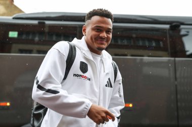 Fulham takımından Rodrigo Muniz, 8 Aralık 2024 'te Craven Cottage, Londra' daki Fulham-Arsenal Premier Lig karşılaşması öncesinde geldi.