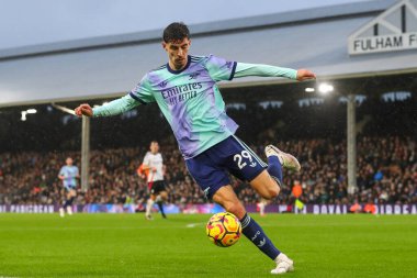 Kai Havertz of Arsenal in action during the Premier League match Fulham vs Arsenal at Craven Cottage, London, United Kingdom, 8th December 2024 clipart