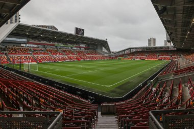 A general view of The Gtech Community Stadium during the Premier League match Brentford vs Newcastle United at The Gtech Community Stadium, London, United Kingdom, 7th December 2024 clipart