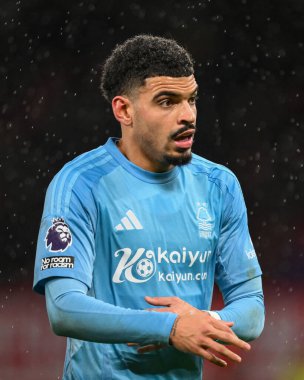 Nottingham Ormanı 'ndan Morgan Gibbs-White Premier League maçı sırasında Manchester United Nottingham Forest' a karşı Old Trafford, Manchester, İngiltere, 7 Aralık 2024