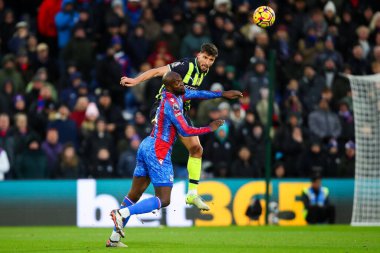 Ruben Dias of Manchester City heads the ball during the Premier League match Crystal Palace vs Manchester City at Selhurst Park, London, United Kingdom, 7th December 2024 clipart