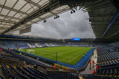 King Power Stadyumu, Premier League karşılaşması öncesinde Leicester City, Brighton ve Hove Albion 'a karşı King Power Stadyumu, Leicester, İngiltere, 8 Aralık 2024