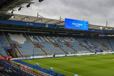 King Power Stadyumu, Premier League karşılaşması öncesinde Leicester City, Brighton ve Hove Albion 'a karşı King Power Stadyumu, Leicester, İngiltere, 8 Aralık 2024