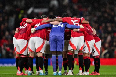 Manchester United oyuncuları Manchester United ve Nottingham Forest 'ın 7 Aralık 2024' te Old Trafford, Manchester, İngiltere 'de oynadıkları Premier League karşılaşması öncesinde bir araya geldiler.