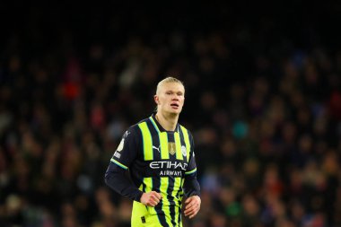 Erling Haaland of Manchester City looks on during the Premier League match Crystal Palace vs Manchester City at Selhurst Park, London, United Kingdom, 7th December 2024 clipart