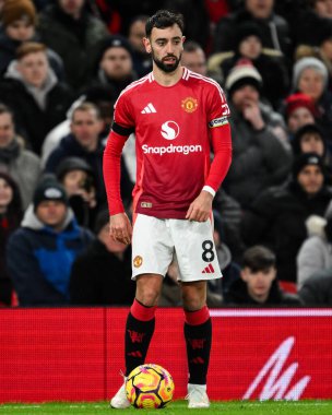 Manchester United 'dan Bruno Fernandes, Manchester United ve Nottingham Forest maçında 7 Aralık 2024' te Old Trafford, Manchester, İngiltere 'de karşı karşıya geldi.