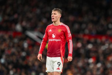 Manchester United ile Nottingham Forest arasındaki Premier League maçı sırasında Manchester United 'tan Rasmus Hjlund 7 Aralık 2024' te Old Trafford, Manchester, İngiltere 'de karşı karşıya geldi.