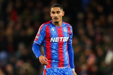 Crystal Palace 'dan Maxence Lacroix, Premier League maçında izliyor. Crystal Palace, Manchester City' ye karşı Selhurst Park, Londra, İngiltere, 7 Aralık 2024