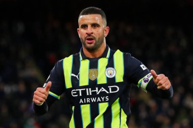 Manchester City 'den Kyle Walker Premier League maçı sırasında Manchester City' ye karşı Selhurst Park, Londra, 7 Aralık 2024
