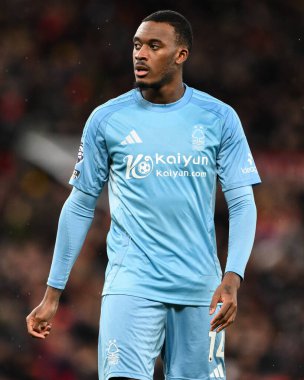 Nottingham Ormanı 'ndan Callum Hudson-Odoi Premier League maçı sırasında Manchester United Nottingham Ormanı' na karşı Old Trafford, Manchester, İngiltere, 7 Aralık 2024