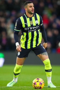 Kyle Walker of Manchester City passes the ball during the Premier League match Crystal Palace vs Manchester City at Selhurst Park, London, United Kingdom, 7th December 2024 clipart