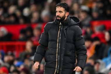 Premier Lig maçında Manchester United ile Nottingham Forest maçında Manchester United 'ın 7 Aralık 2024' te Old Trafford, Manchester 'da oynadığı Ruben Amorim Menajeri.