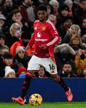 Manchester United 'dan Amad Diallo Premier League maçı sırasında Old Trafford, Manchester, Birleşik Krallık' ta Manchester United ve Nottingham Forest maçına katıldı.