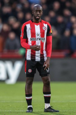 Brentford 'dan Yoane Wissa Premier League maçı sırasında Brentford Newcastle United' a karşı Gtech Community Stadyumu, Londra, İngiltere, 7 Aralık 2024