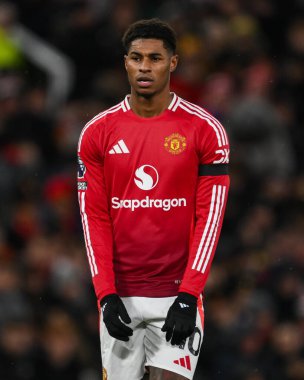 Manchester United ile Nottingham Forest arasındaki Premier League maçı sırasında Manchester United 'dan Marcus Rashford 7 Aralık 2024' te Old Trafford, Manchester, İngiltere