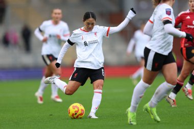 Liverpool 'dan Fuka Nagano, 8 Aralık 2024' te Leigh, İngiltere 'deki Leigh Spor Köyü' nde Manchester United Women - Liverpool Women maçında çekildi.