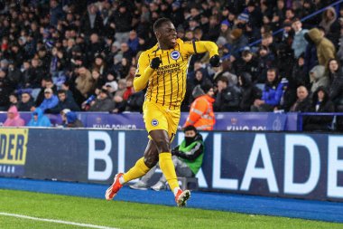 Brighton & Hove Albion takımından Yankuba Minteh, Premier Lig karşılaşmasında Leicester City 'nin Brighton ve Hove Albion' a karşı 8 Aralık 2024 'te King Power Stadyumu, Leicester, İngiltere' de oynanan karşılaşmada 0-2 kazanma golünü kutluyor.