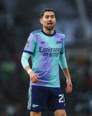 Premier Lig karşılaşmasında Arsenal 'den Jorginho, 8 Aralık 2024' te Craven Cottage, Londra 'da Fulham ve Arsenal' e karşı.