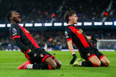 AFC Bournemouth takımından Dango Ouattara, 8 Aralık 2024 'te Ipswich Town, Ipswich, İngiltere' de Bournemouth 'a karşı oynanan Premier League maçında 1-2 kazanma hedefini kutluyor.
