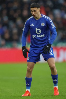 Leicester City 'den Bilal El Khannouss Premier League maçı sırasında Leicester City, King Power Stadyumu' nda Brighton ve Hove Albion 'a karşı, 8 Aralık 2024