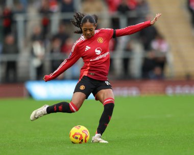 Manchester United 'dan Jayde Riviere Barclays Kadınlar Süper Ligi karşılaşmasında Liverpool Kadınlarına karşı Leigh Spor Köyü, Leigh, Birleşik Krallık, 8 Aralık 2024
