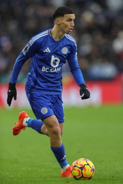 Leicester City 'den Bilal El Khannouss Premier League maçı sırasında Leicester City, King Power Stadyumu' nda Brighton ve Hove Albion 'a karşı, 8 Aralık 2024