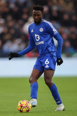 Leicester City 'den Wilfred Ndidi Premier League maçı sırasında Leicester City, King Power Stadyumu' nda Leghton ve Hove Albion 'a karşı, 8 Aralık 2024