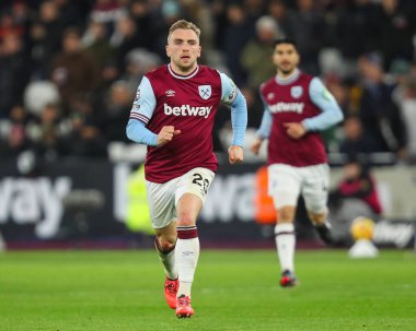 West Ham United takımından Jarrod Bowen, 9 Aralık 2024 'te Londra Stadyumu' nda oynanan Premier League maçında Wolverhampton Wanderers 'a karşı maç yaptı.