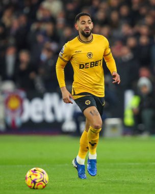 Wolverhampton Wanderers takımından Matheus Cunha, 9 Aralık 2024 'te Londra Stadyumu' nda oynanan Premier League maçında West Ham United, Wolverhampton Wanderers 'a karşı.