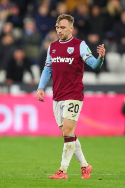 West Ham United 'dan Jarrod Bowen Premier League maçı sırasında 9 Aralık 2024' te Londra Stadyumu 'nda Wolverhampton Wanderers' a karşı.