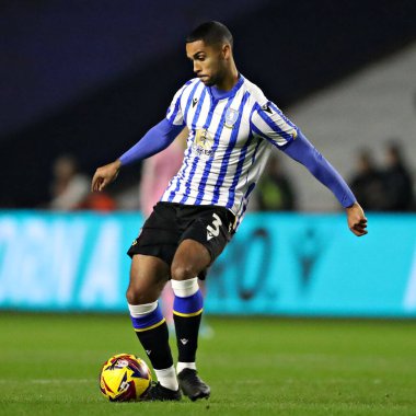 Sheffield 'li Max Lowe, Çarşamba günü Sheffield Çarşamba günü, Sheffield, Sheffield, İngiltere' de Blackburn Rovers 'a karşı 10 Aralık 2024' te oynanan Gökyüzü İddia Şampiyonası maçında...