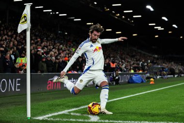 Joe Rothwell of Leeds United takes a corner during the Sky Bet Championship match Leeds United vs Middlesbrough at Elland Road, Leeds, United Kingdom, 10th December 2024 clipart