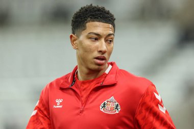 Sunderland 'dan Jobe Bellingham 10 Aralık 2024' te Sunderland - Bristol City Stadyumu, Sunderland, İngiltere 'de oynanan maç öncesi ısınma maçında