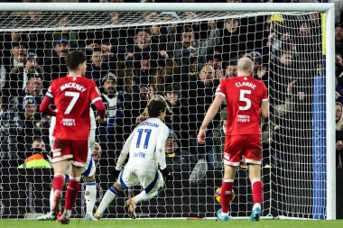 Leeds United takımından Brenden Aaronson, 10 Aralık 2024 'te Leeds Road, Leeds, İngiltere' de oynanan Sky Bet Şampiyonası maçında 3-1 berabere kaldı.